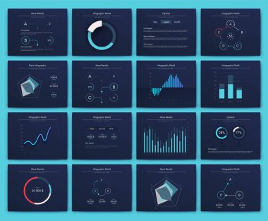 Büyük bir bilgi işleme elementleri seti. EPS10. Stok vektörü