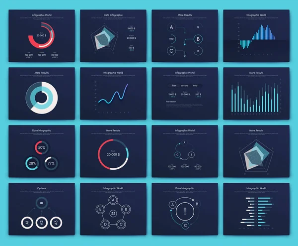 Büyük bir bilgi işleme elementleri seti. EPS10. Stok vektörü