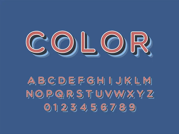 Moda logosu Retro Bar. 3d Renkli Yazıtipi — Stok Vektör