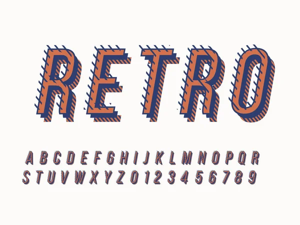 Elegante logotipo alla moda Retro Bar. Caratteri colorati 3D — Vettoriale Stock
