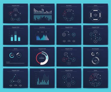Büyük bir bilgi işleme elementleri seti. EPS10. Stok vektörü