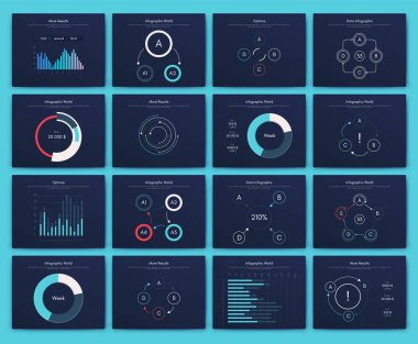 Büyük bir bilgi işleme elementleri seti. EPS10. Stok vektörü