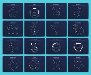 Büyük bir bilgi işleme elementleri seti. EPS10. Stok vektörü