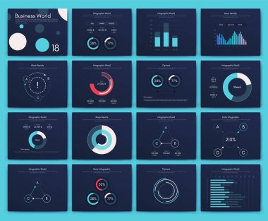 Büyük bir bilgi işleme elementleri seti. EPS10. Stok vektörü