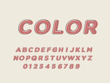 Moda logosu Retro Bar. 3d Renkli Yazıtipi