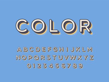 Moda logosu Retro Bar. 3d Renkli Yazıtipi