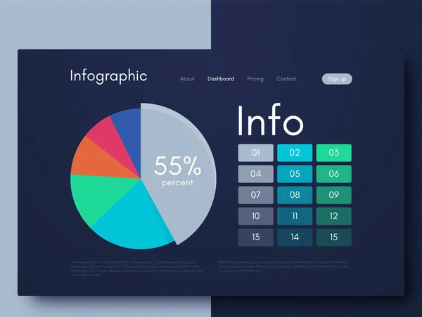 Infographie vectorielle graphique. Modèle pour créer des applications mobiles, mise en page de flux de travail, diagramme, bannière, conception Web, rapports d'infographie d'entreprise — Image vectorielle