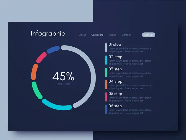 Vector grafische infographics. Sjabloon voor het maken van mobiele applicaties, workflow layout, diagram, banner, webdesign, zakelijke infographic rapporten — Stockvector