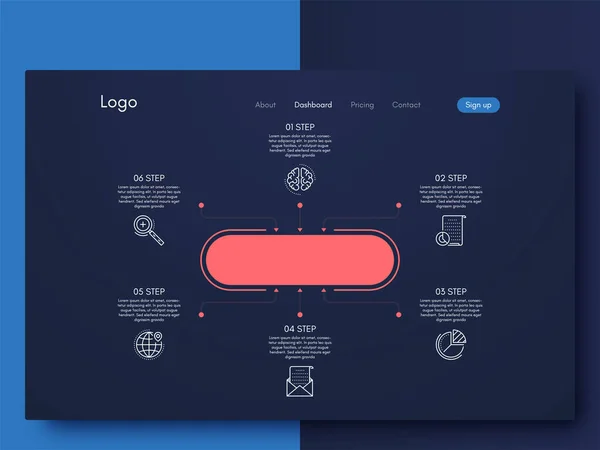 Infográficos Gráficos Vetoriais Modelo Para Criação Aplicativos Móveis Layout Fluxo — Vetor de Stock