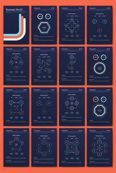 Moderne Infografische Vectorelementen Voor Zakelijke Brochures Gebruik Website Corporate Brochure — Stockvector