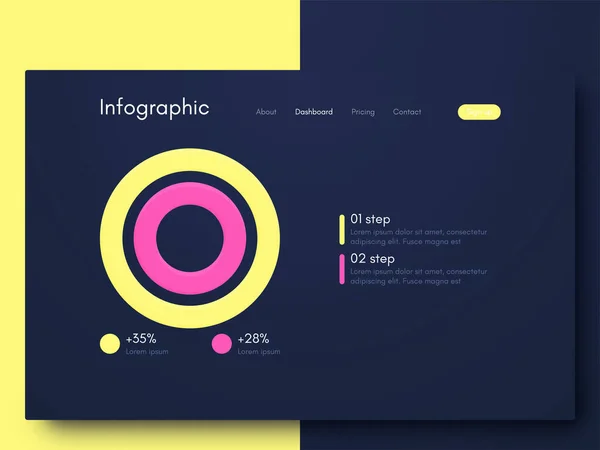 Infografica Grafica Vettoriale Modello Creazione Applicazioni Mobili Layout Del Flusso — Vettoriale Stock