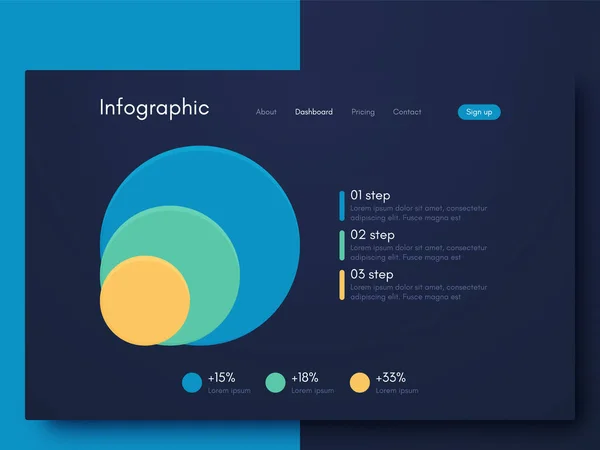 Infographie Vectorielle Graphique Modèle Pour Création Applications Mobiles Mise Page — Image vectorielle