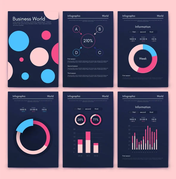 Nowoczesne Elementy Wektorowe Infografiki Dla Broszur Biznesowych Korzystanie Strony Internetowej — Wektor stockowy