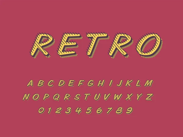 Logotipo Elegante Moda Retro Bar Fonte Colorida Estilo Vintage Alfabeto — Vetor de Stock