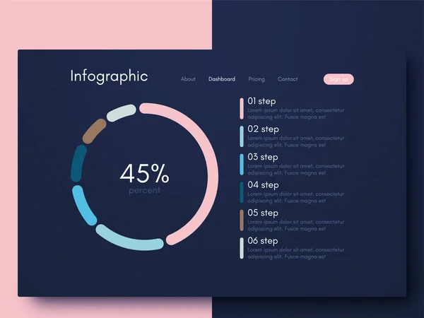 Infographie Vectorielle Graphique Modèle Pour Création Applications Mobiles Mise Page — Image vectorielle