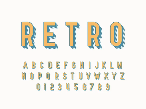 Elegante Logotipo Alla Moda Retro Bar Caratteri Colorati Lettere Alfabeto — Vettoriale Stock