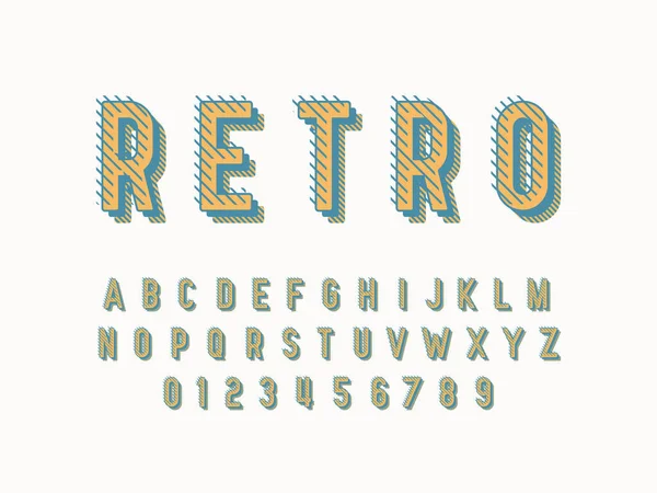 Elegante Logotipo Alla Moda Retro Bar Caratteri Colorati Lettere Alfabeto — Vettoriale Stock