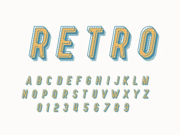Logotype Tendance Élégant Retro Bar Police Colorée Alphabet Lumineux Style — Image vectorielle