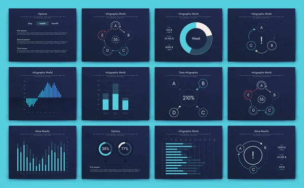 Duży Zestaw Elementów Infograficznych Eps Infografika Broszury Baner Internetowy — Wektor stockowy