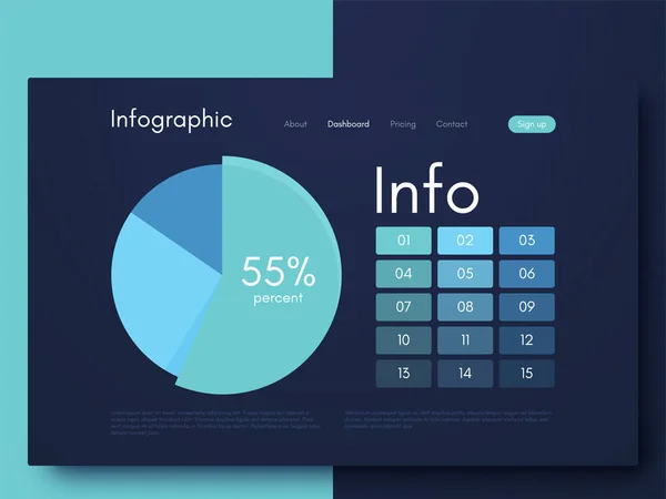 Infographie Vectorielle Graphique Modèle Pour Création Applications Mobiles Mise Page — Image vectorielle