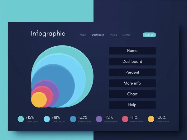 Infographie Vectorielle Graphique Modèle Pour Création Applications Mobiles Mise Page — Image vectorielle