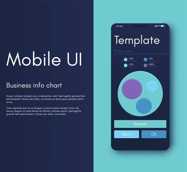 Mobile Εφαρμογή Infographic Interface Σχεδιασμός Διανυσματική Απεικόνιση Infographics Για Web — Διανυσματικό Αρχείο