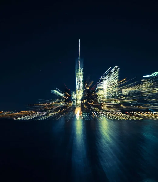 Vista da noite Manhattan em movimento — Fotografia de Stock