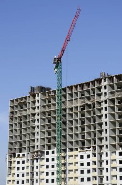 Yüksek katlı bina inşaat ve kule aşamasında 