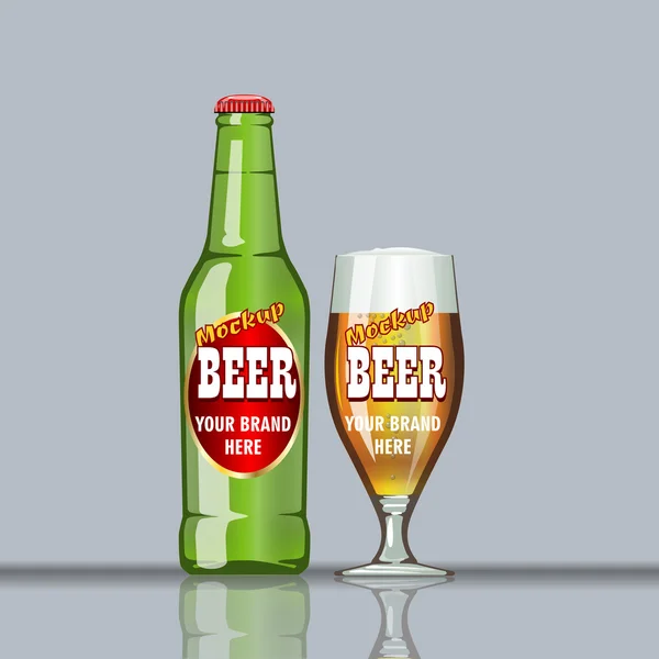 Verre vectoriel numérique de bière brune — Image vectorielle