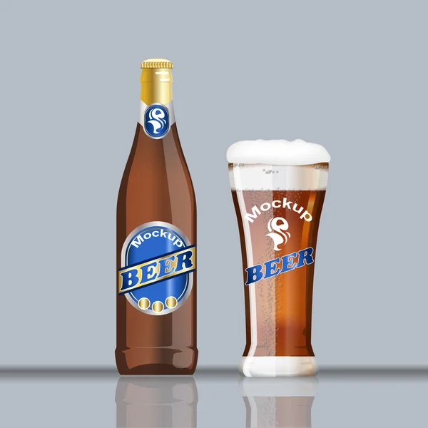 Verre vectoriel numérique de bière brune — Image vectorielle