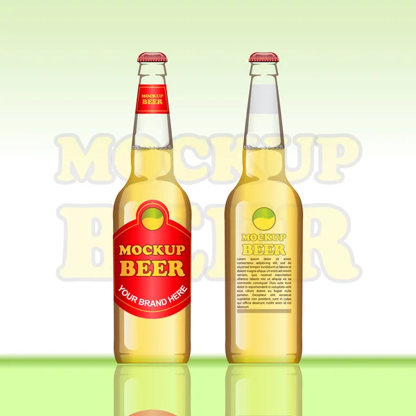 Digital vector marrón cerveza mockup — Vector de stock