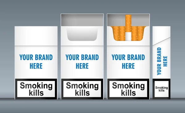 Modélisation de paquet de cigarettes blanc vecteur numérique — Image vectorielle