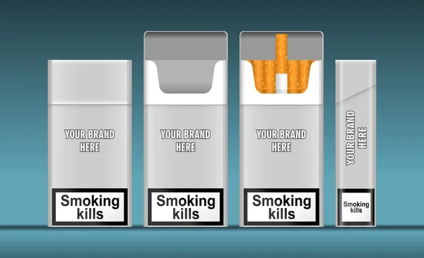 Dijital vektör gümüş sigara paketi mockup
