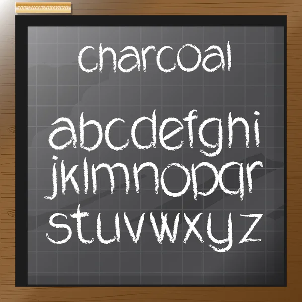 Digitale Vektor-Kohle von Hand gezeichnetes Alphabet — Stockvektor