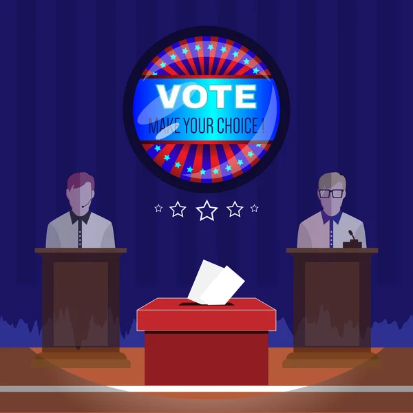 Elezione vettoriale digitale USA con casella di voto — Vettoriale Stock