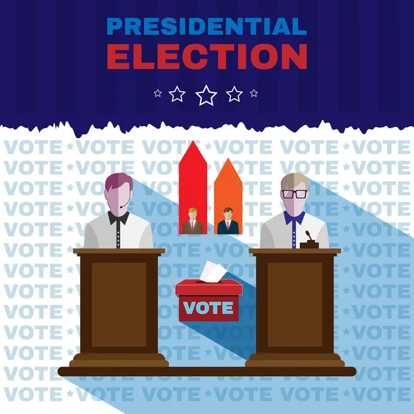 Vetor digital EUA eleição com caixa de voto —  Vetores de Stock