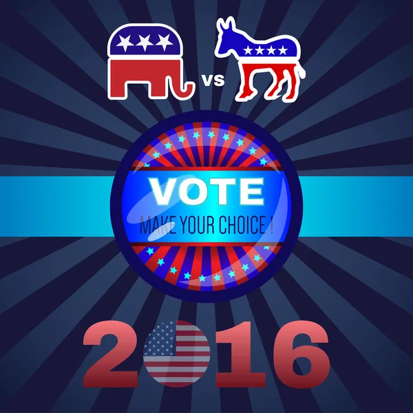 Vetor digital EUA eleição com voto presidencial —  Vetores de Stock