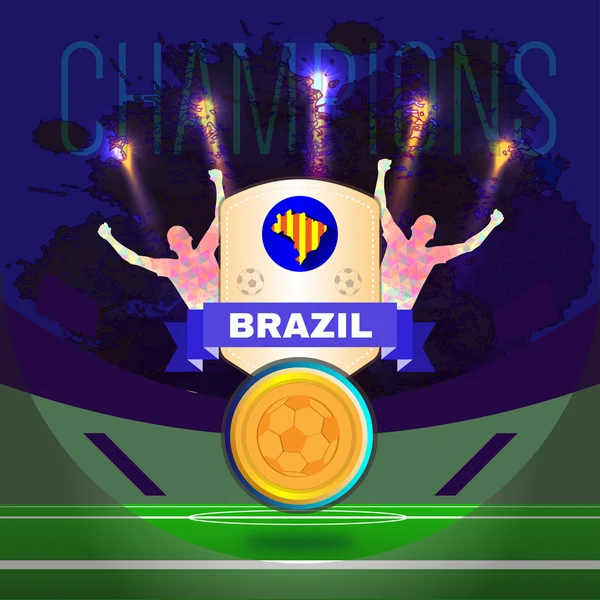 Digitaler Vektor, Fußball und Fußball Brasilien — Stockvektor