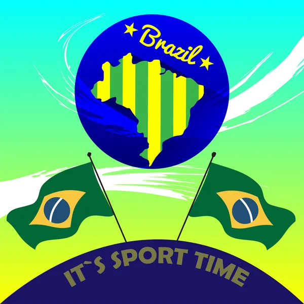 디지털 벡터 브라질 스포츠 시간 — 스톡 벡터