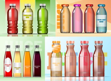 Vektör set şeffaf cam veya plastik