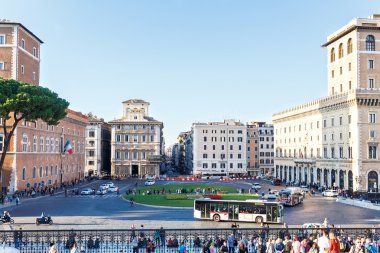 Rome, İtalya - 10 Ekim 2016: Piazza venezia, fotoğraf