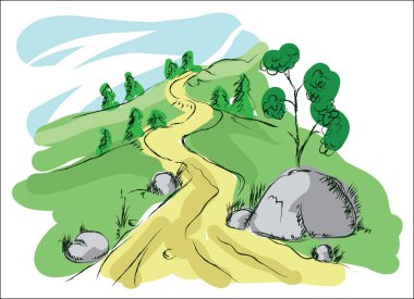 Dijital vektör soyut elle çizilmiş