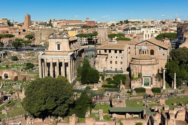 Roman forum ancient ruins in rome