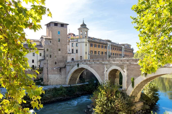Roma köprüsü ve yeşil ağaçlar görüntüleyin