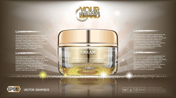 Dijital vektör cam yüz kremi kahverengi kap