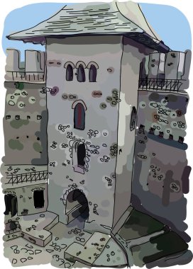 Dijital vektör Soroca Castle boyalı