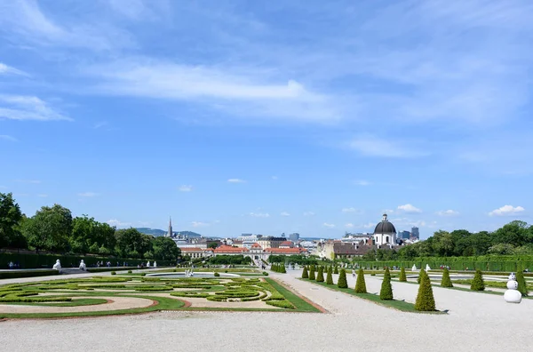 Photo view on upper belvedere palace and garden Stock Image