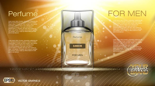 Dijital vektör kahverengi ve sarı Cam parfüm