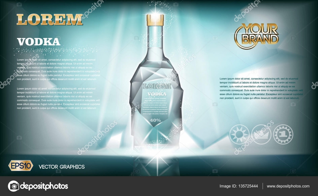 Download Digital Vector Aqua Silver Vodka Bottle Mockup Vector Image By C Frimufilms Vector Stock 135725444