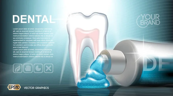 Digital vector azul medicina dentífrico — Vector de stock